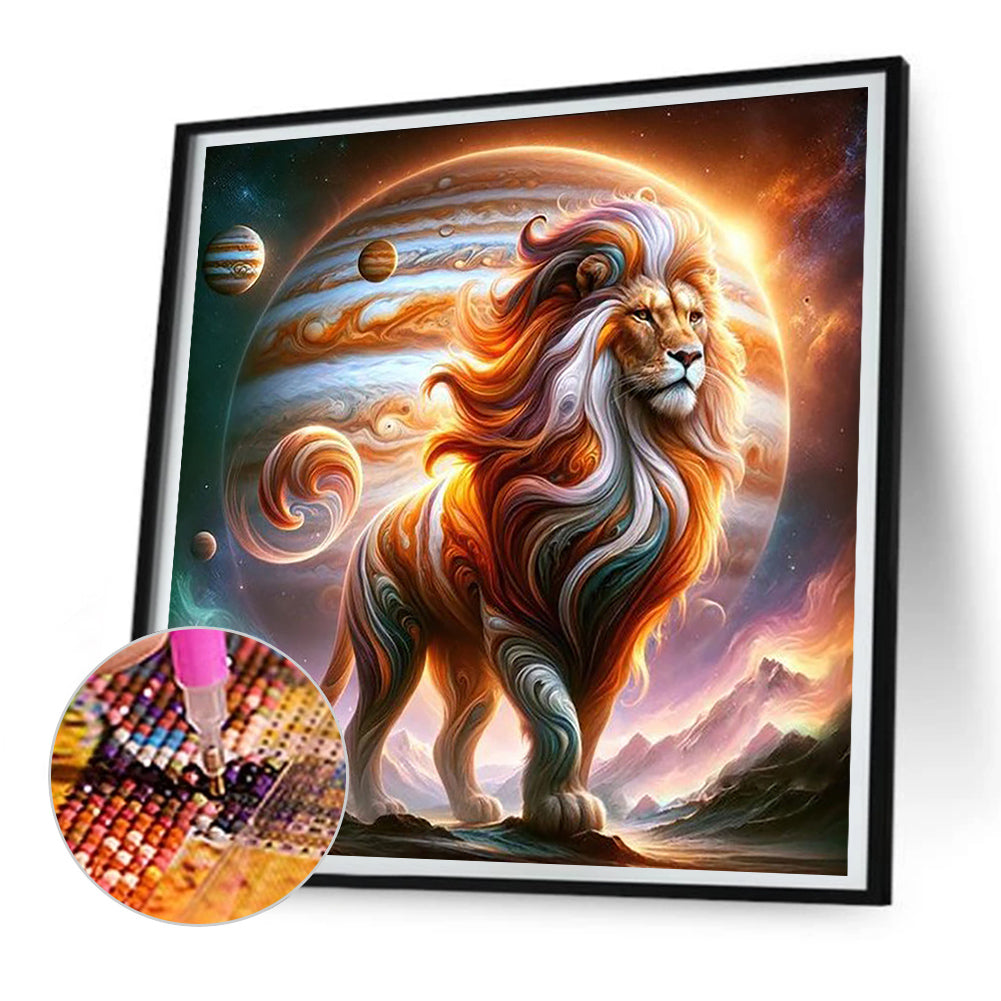 Cosmic Starry Sky Lion - Full Round Drill Diamond Painting 30*30CM