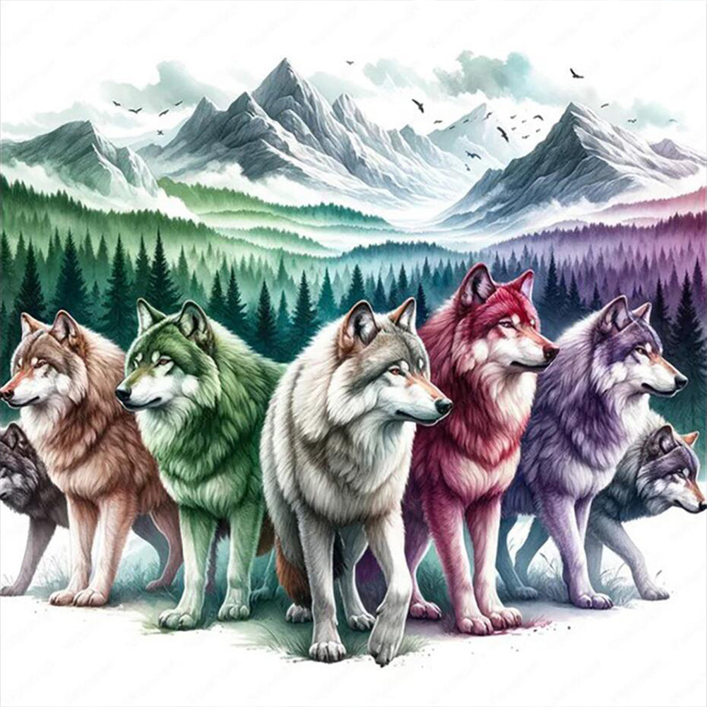 Snow Wolf - Full Round Drill Diamond Painting 30*30CM