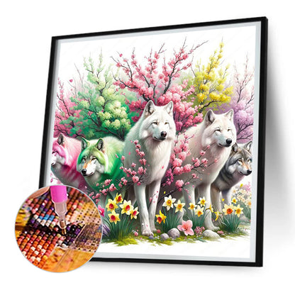 Garden Wolf - Full Round Drill Diamond Painting 30*30CM