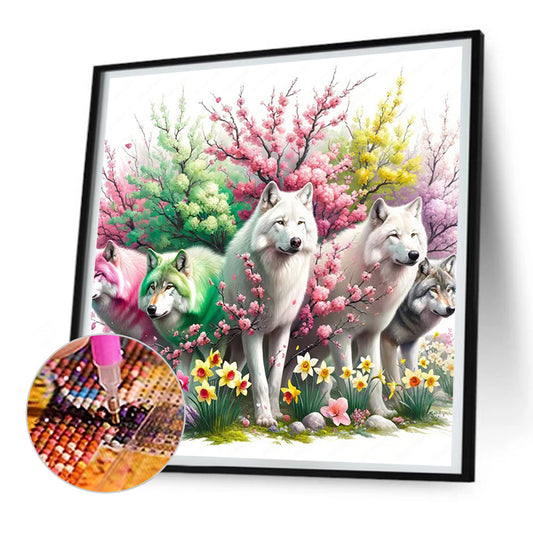 Garden Wolf - Full Round Drill Diamond Painting 30*30CM