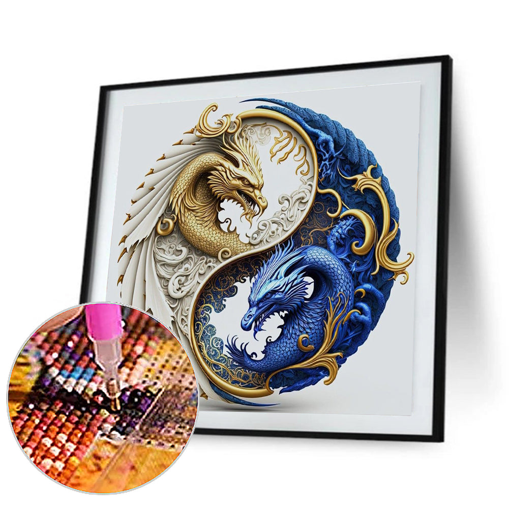 Tai Chi Yin Yang Feilong - Full Round Drill Diamond Painting 30*30CM