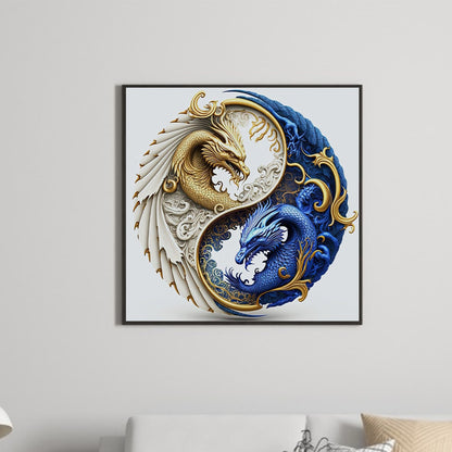 Tai Chi Yin Yang Feilong - Full Round Drill Diamond Painting 30*30CM