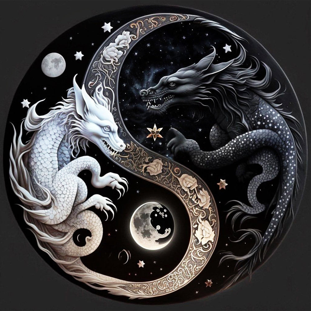 Tai Chi Yin Yang Feilong - Full Round Drill Diamond Painting 30*30CM