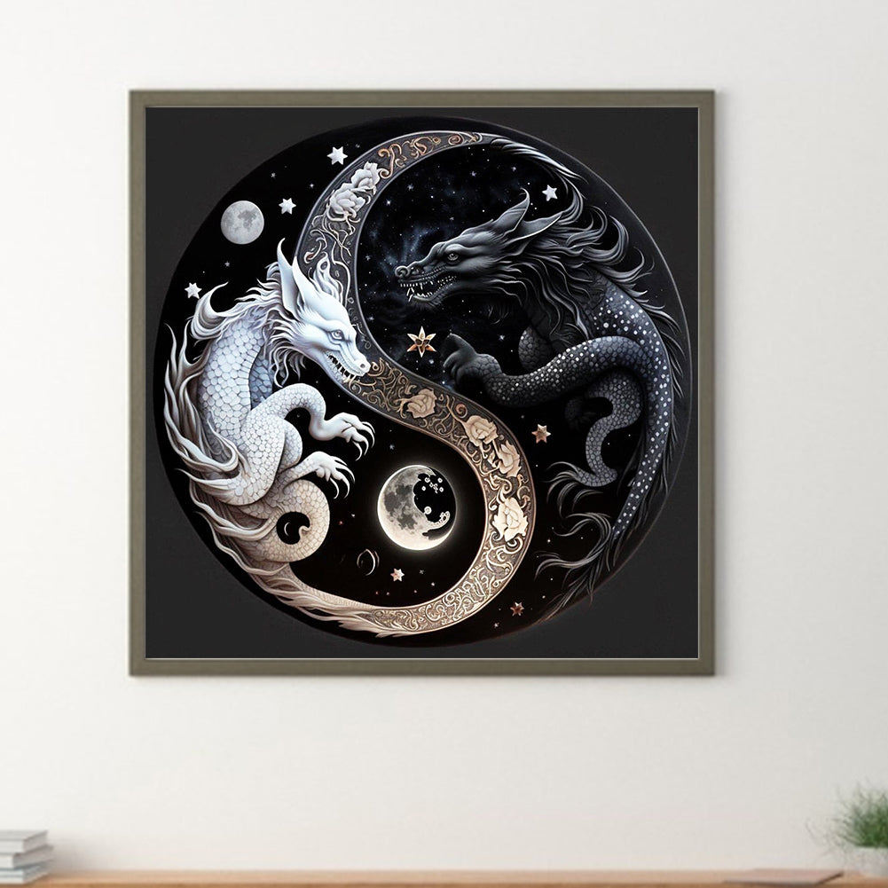 Tai Chi Yin Yang Feilong - Full Round Drill Diamond Painting 30*30CM