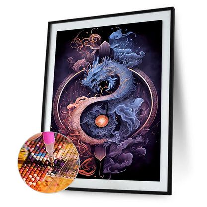 Tai Chi Yin Yang Dragon - Full Round Drill Diamond Painting 30*40CM