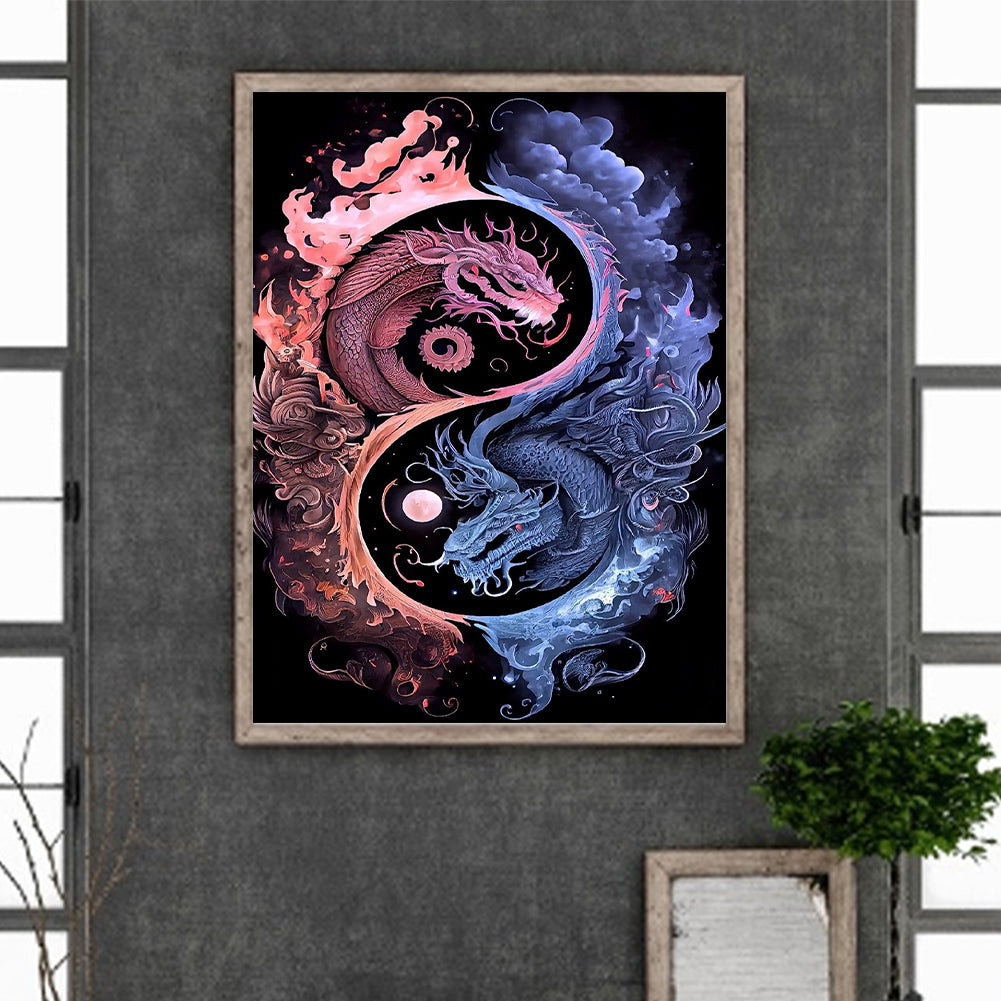 Tai Chi Yin Yang Dragon - Full Round Drill Diamond Painting 30*40CM