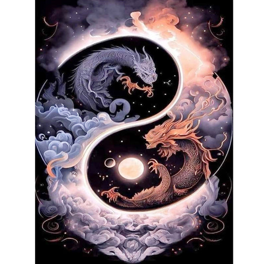 Tai Chi Yin Yang Dragon - Full Round Drill Diamond Painting 30*40CM