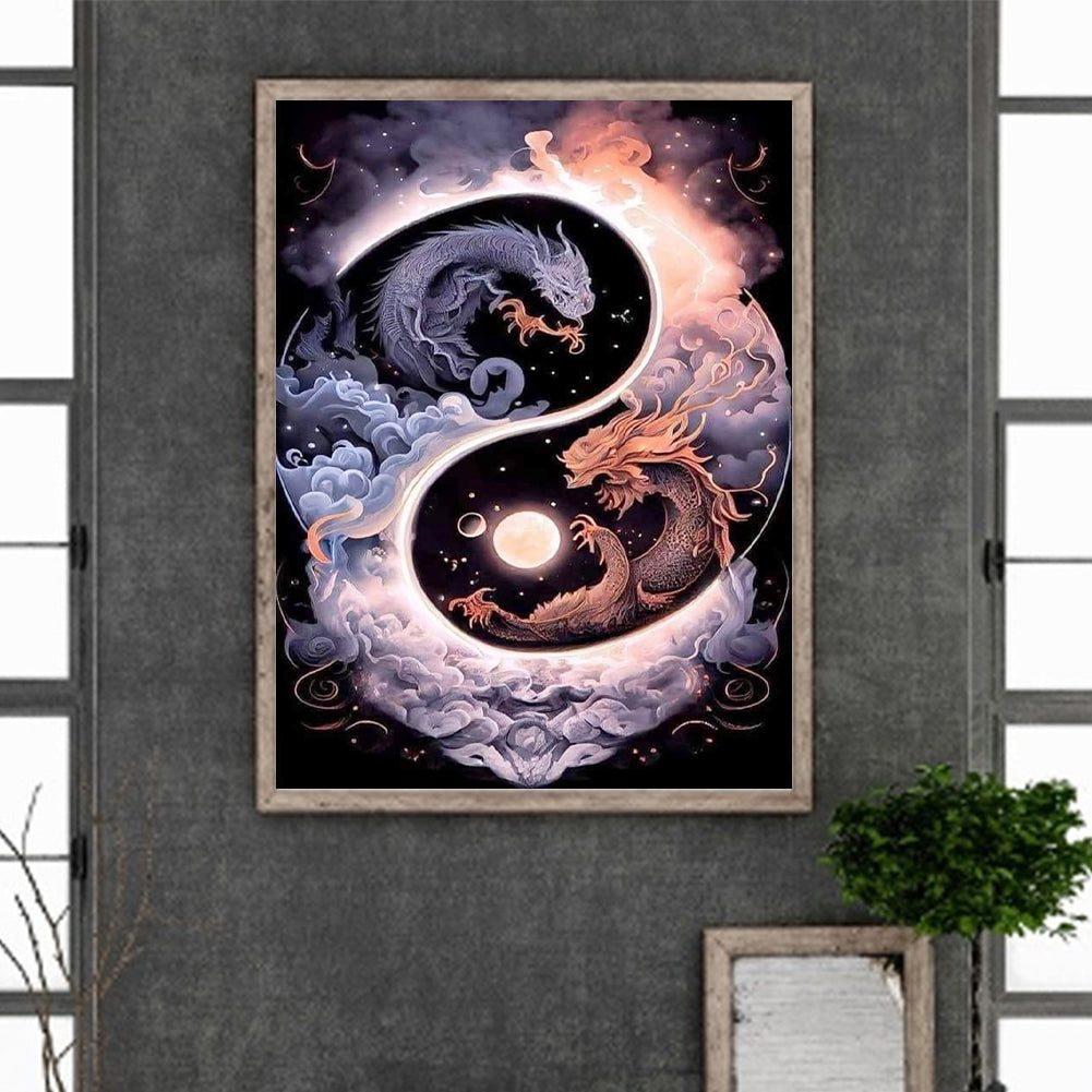 Tai Chi Yin Yang Dragon - Full Round Drill Diamond Painting 30*40CM