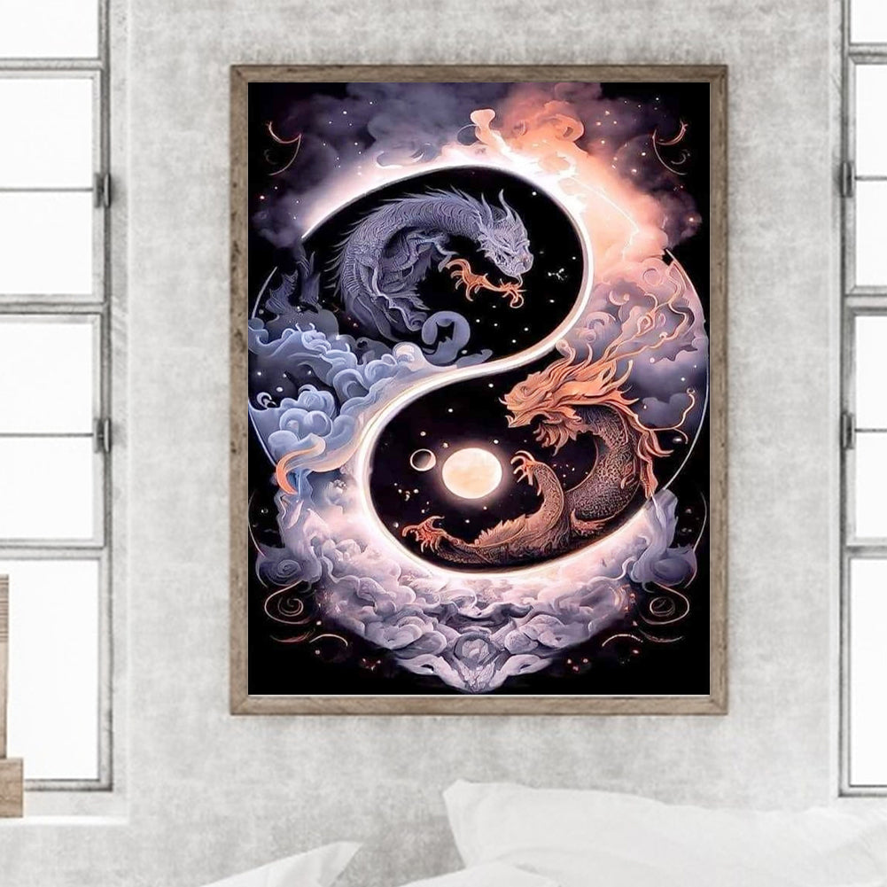 Tai Chi Yin Yang Dragon - Full Round Drill Diamond Painting 30*40CM