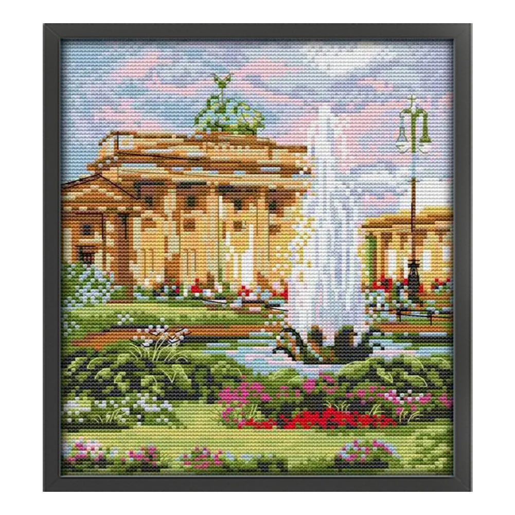 Berlin Scenery - 14CT Stamped Cross Stitch 26*29CM(Joy Sunday)