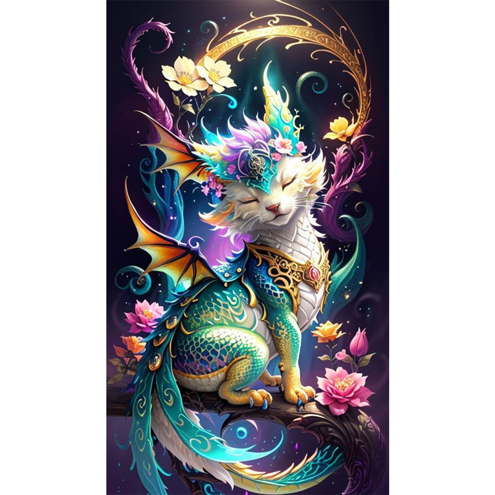 Flower Mythical Beast - Full AB Round Drill Diamond Painting 40*70CM