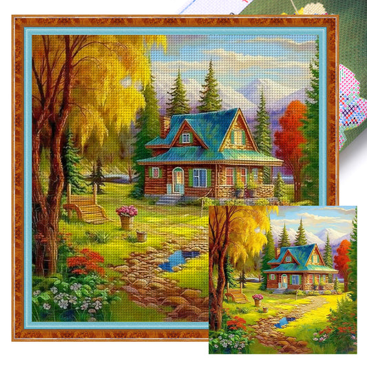 Country House - 11CT Stamped Cross Stitch 40*40CM
