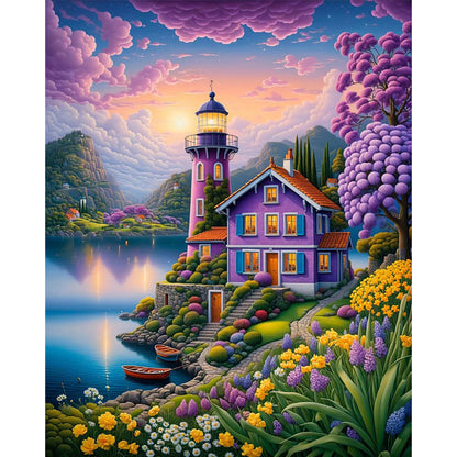 Mountain Villa - 11CT Stamped Cross Stitch 40*50CM