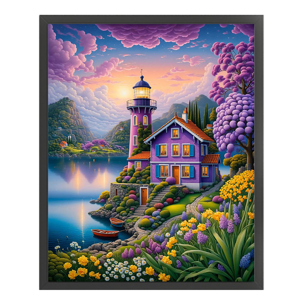 Mountain Villa - 11CT Stamped Cross Stitch 40*50CM