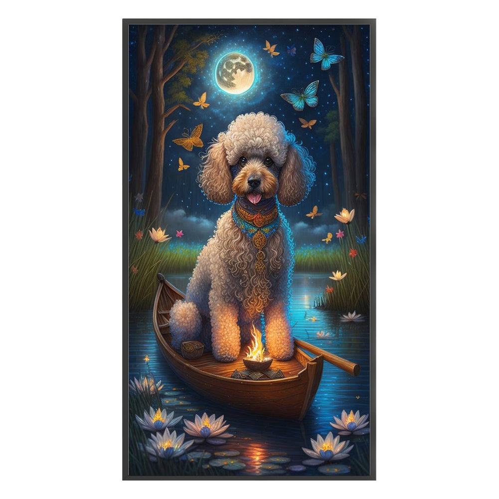 Poodle On The Boat - 11CT Stamped Cross Stitch 40*70CM