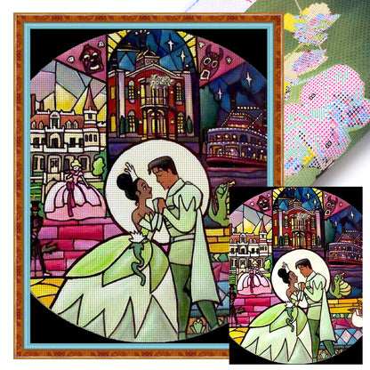 The Frog Prince And Princess Tiana - 11CT Stamped Cross Stitch 50*65CM