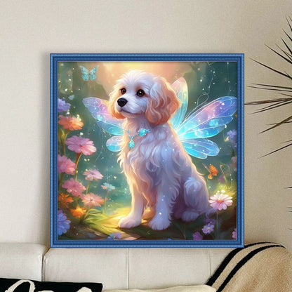 Butterfly Puppy - 11CT Stamped Cross Stitch 40*40CM