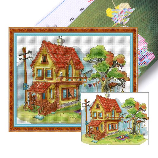 Dream House - 14CT Stamped Cross Stitch 52*40CM(Joy Sunday)