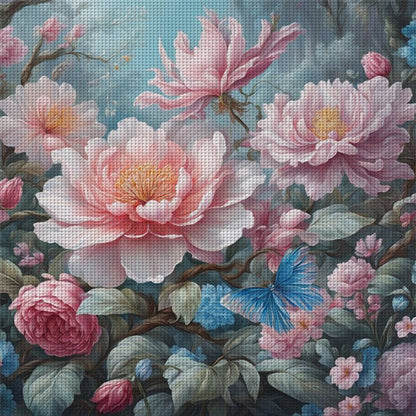 Peony - 11CT Stamped Cross Stitch 40*40CM