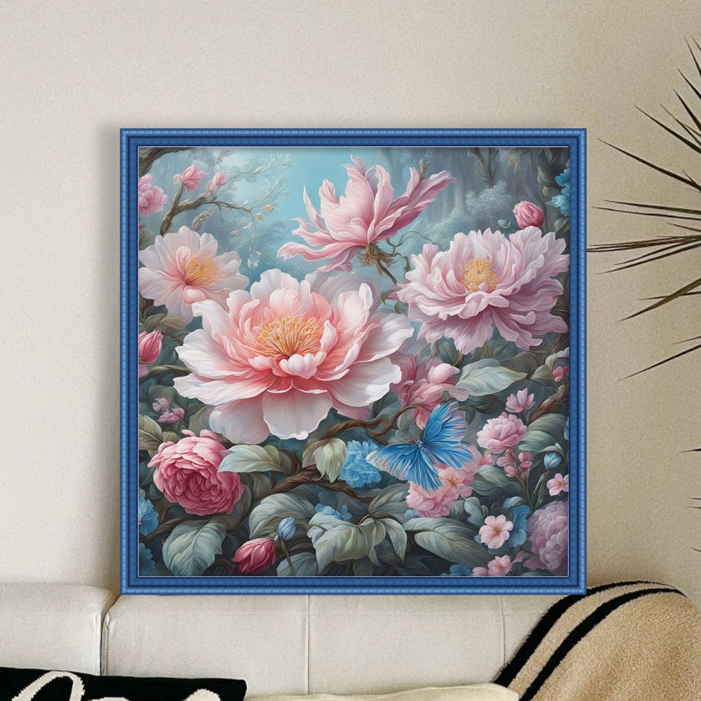 Peony - 11CT Stamped Cross Stitch 40*40CM