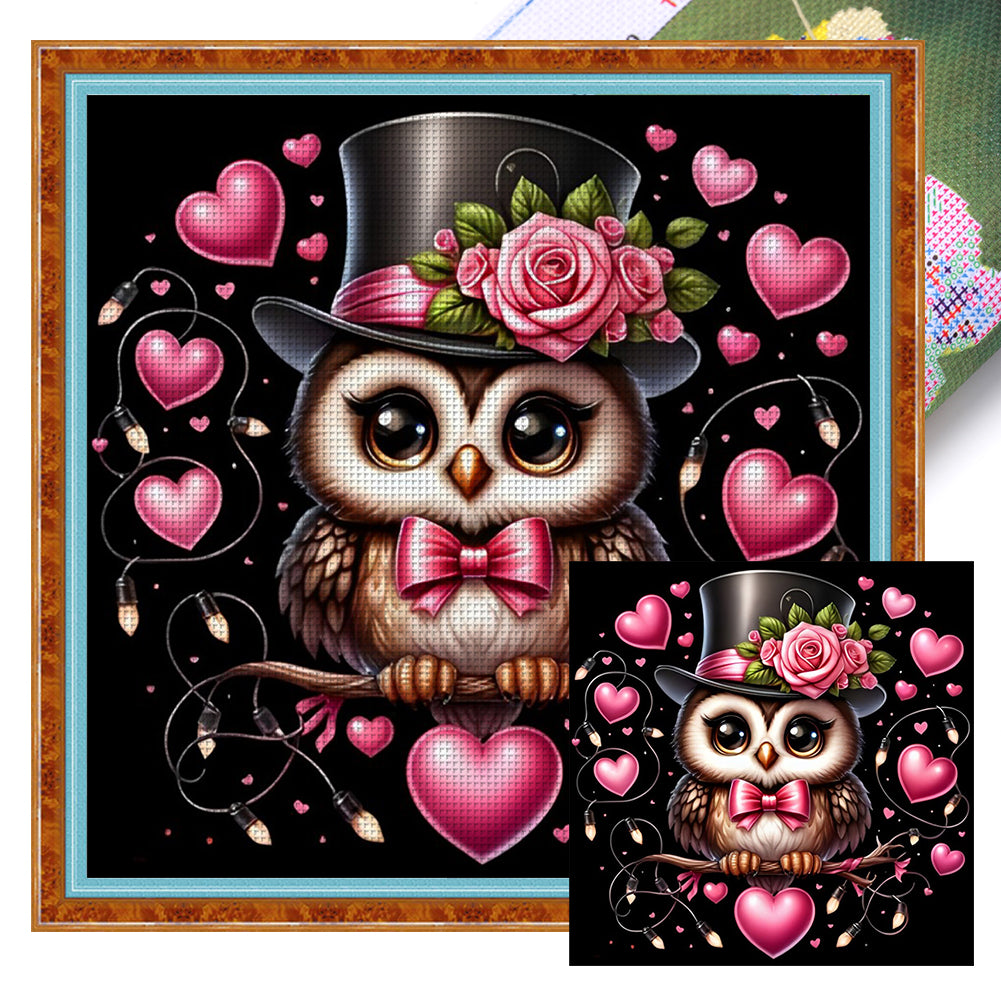 Love Owl - 11CT Stamped Cross Stitch 40*40CM