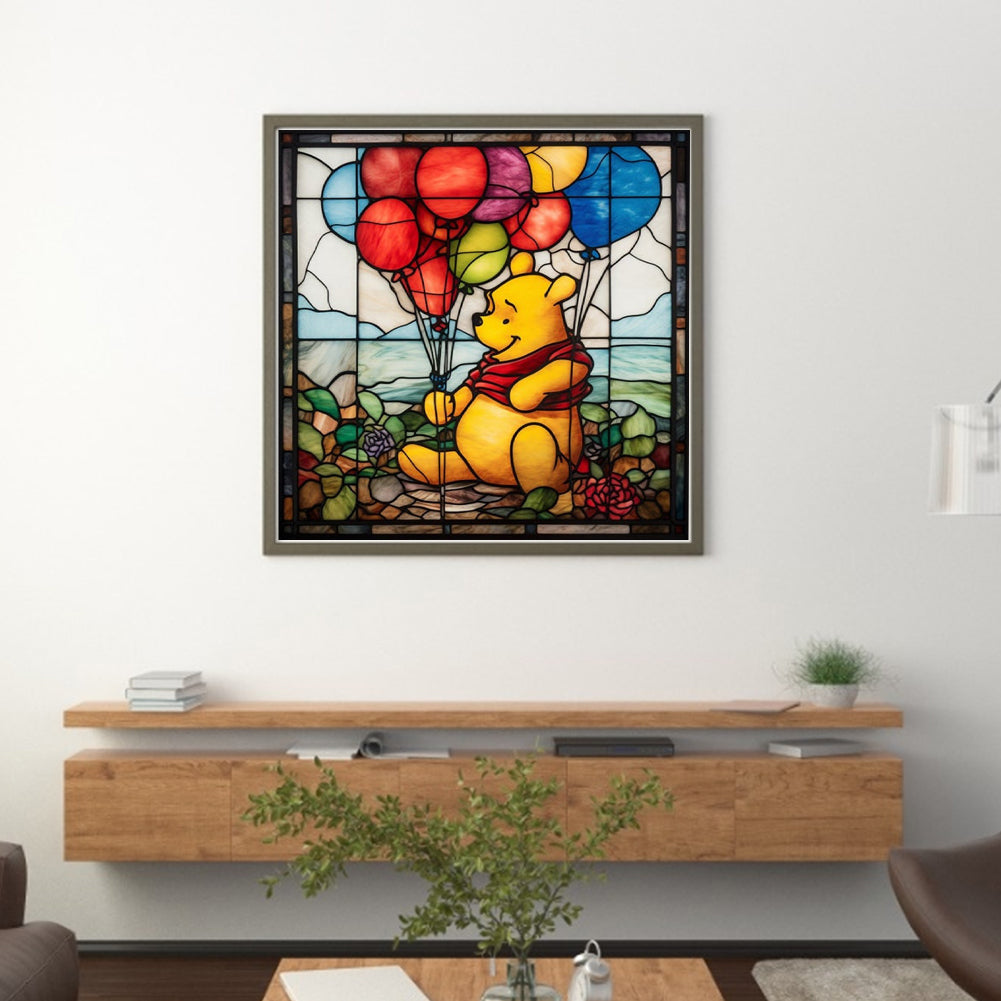 Glass Painting-Winnie The Pooh - 11CT Stamped Cross Stitch 40*40CM