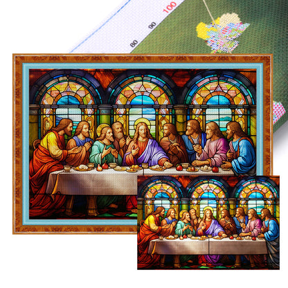 Glass Painting-Fr. - 11CT Stamped Cross Stitch 60*40CM