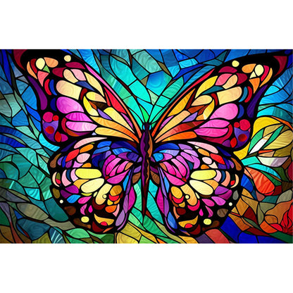 Glass Painting-Butterfly - 11CT Stamped Cross Stitch 60*40CM