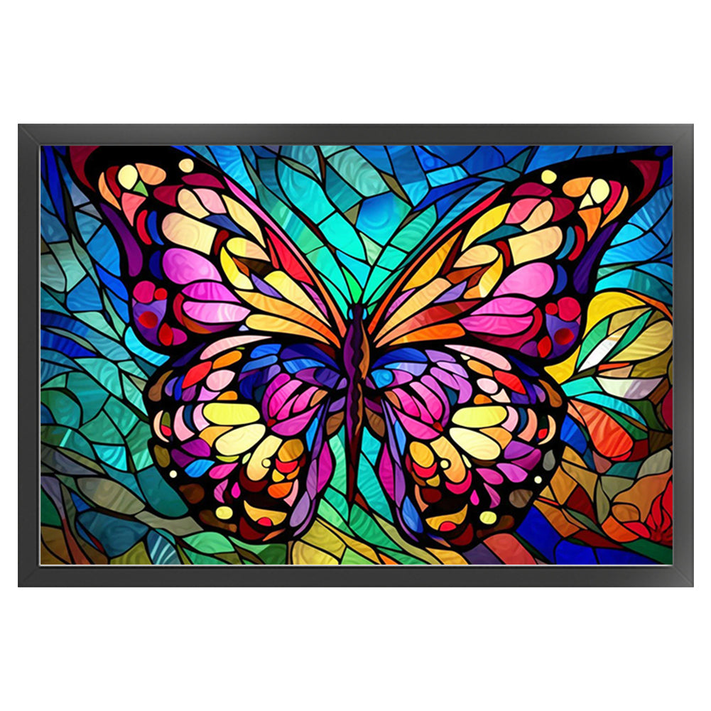 Glass Painting-Butterfly - 11CT Stamped Cross Stitch 60*40CM