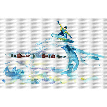 Ski - 14CT Stamped Cross Stitch 45*30CM