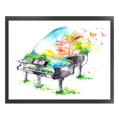 Piano - 14CT Stamped Cross Stitch 50*40CM