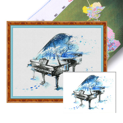 Piano - 14CT Stamped Cross Stitch 50*40CM