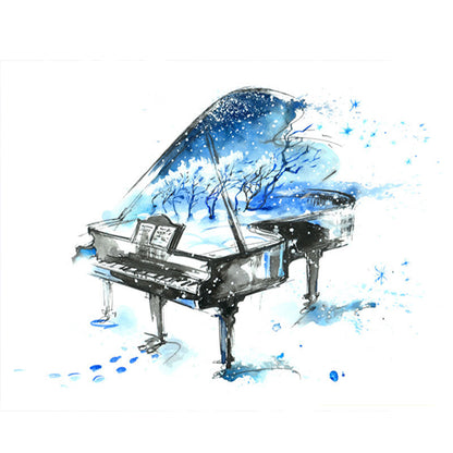 Piano - 14CT Stamped Cross Stitch 50*40CM