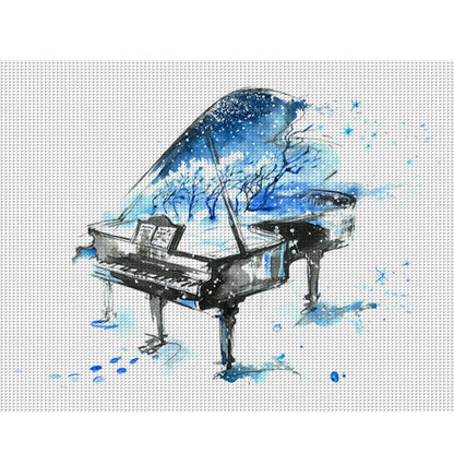 Piano - 14CT Stamped Cross Stitch 50*40CM