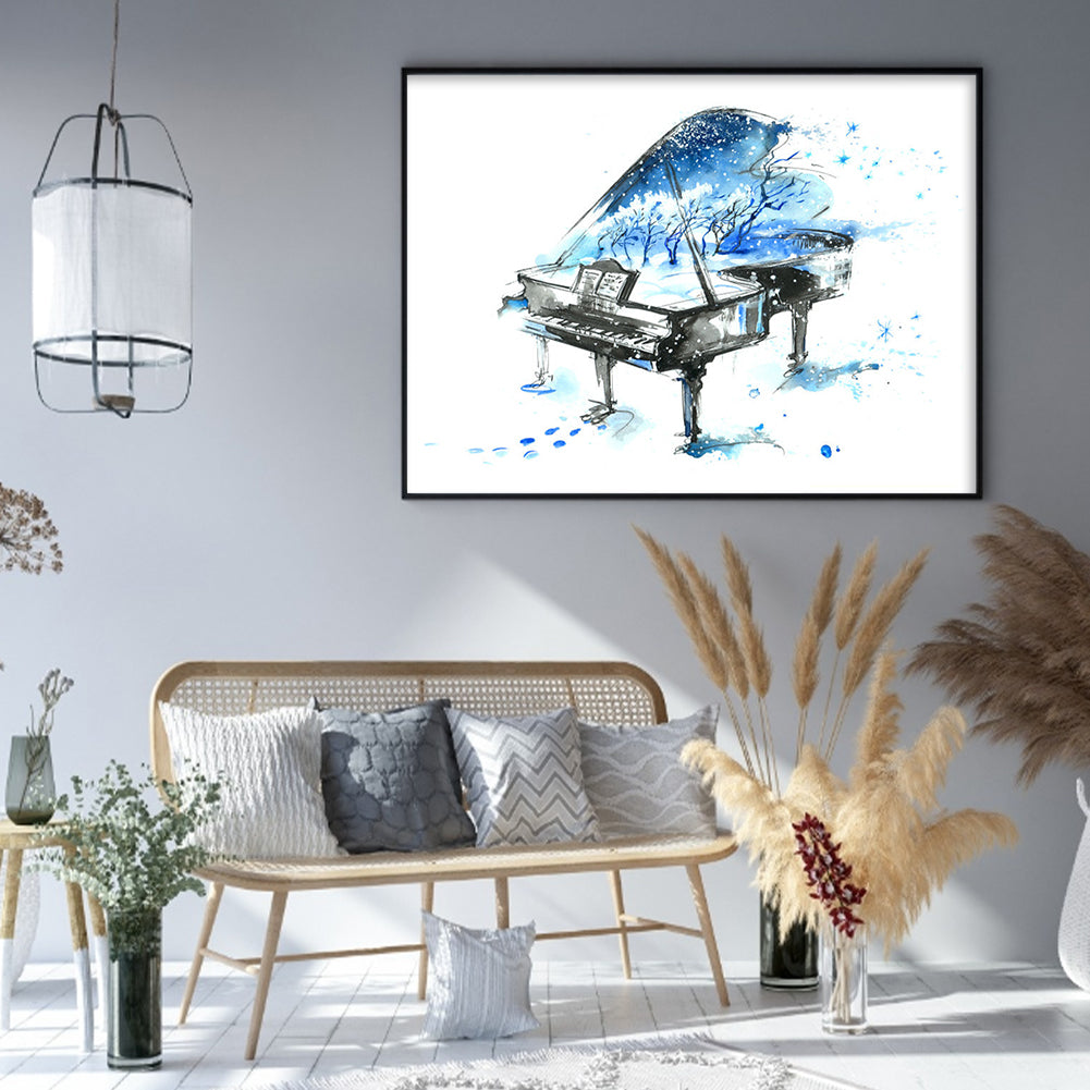 Piano - 14CT Stamped Cross Stitch 50*40CM