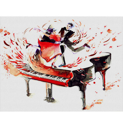 Piano - 14CT Stamped Cross Stitch 50*40CM