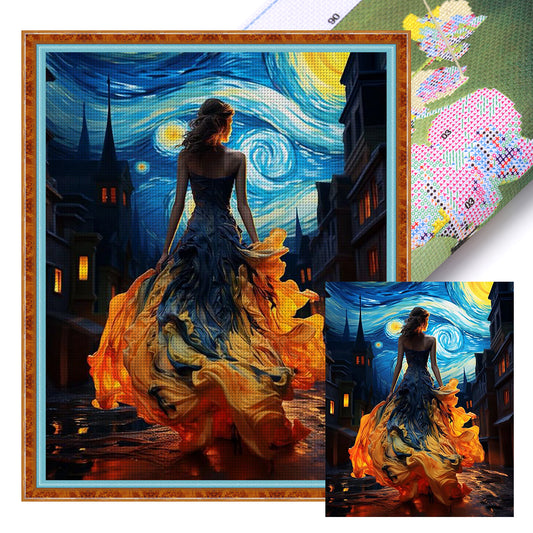 Beauty Under The Starry Sky - 16CT Stamped Cross Stitch 40*50CM