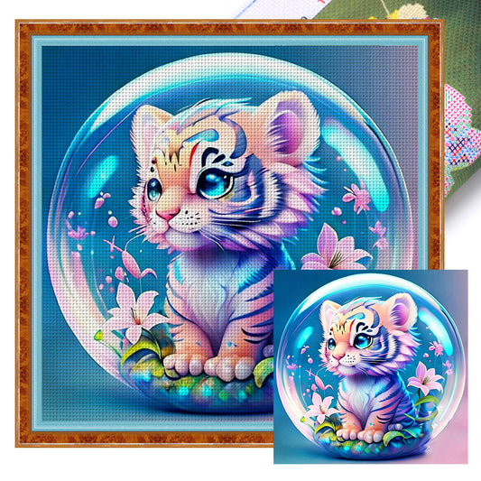 Crystal Ball Zodiac Sign-Tiger - 11CT Stamped Cross Stitch 40*40CM