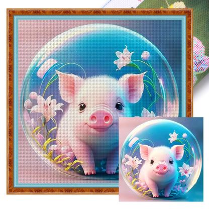 Crystal Ball Zodiac Signs-Pig - 11CT Stamped Cross Stitch 40*40CM