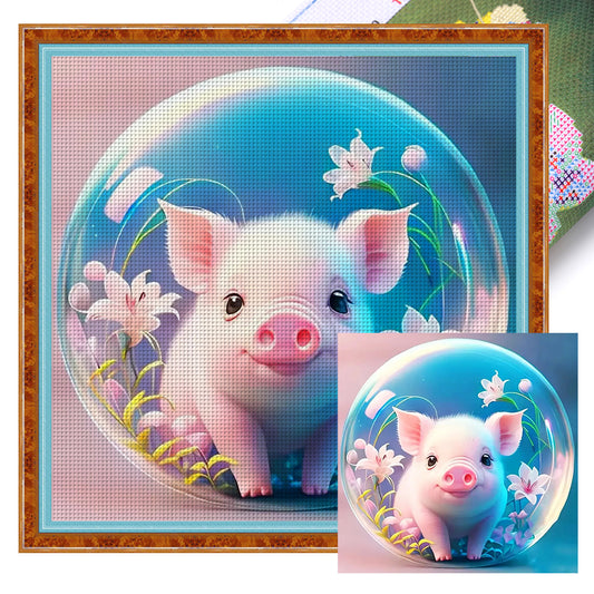 Crystal Ball Zodiac Signs-Pig - 11CT Stamped Cross Stitch 40*40CM