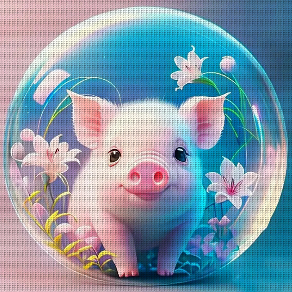 Crystal Ball Zodiac Signs-Pig - 11CT Stamped Cross Stitch 40*40CM