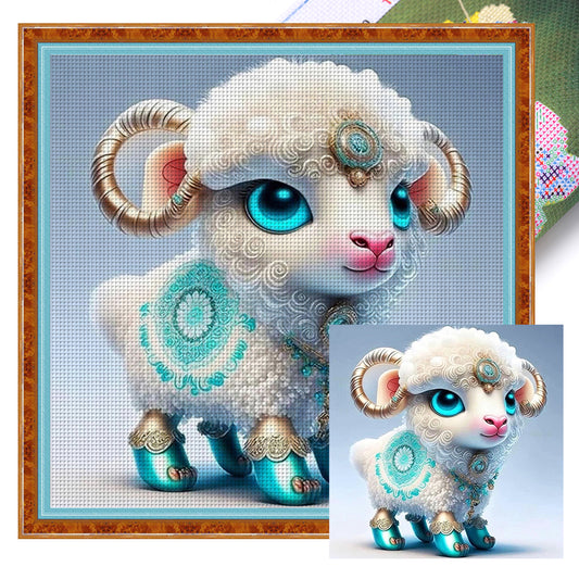 Zodiac Sign - Sheep - 11CT Stamped Cross Stitch 40*40CM