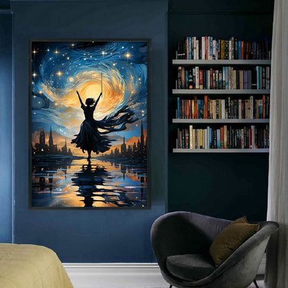 People Dancing Under The Stars - 16CT Stamped Cross Stitch 40*60CM