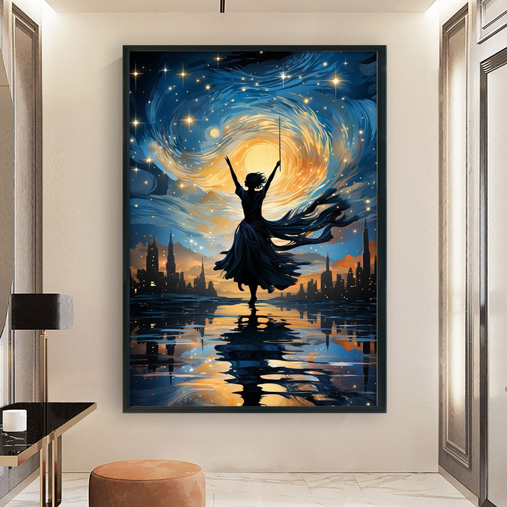 People Dancing Under The Stars - 16CT Stamped Cross Stitch 40*60CM