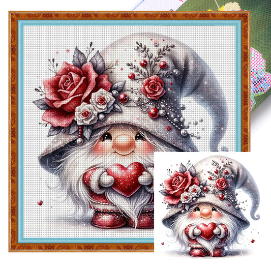 Flower Gnome - 18CT Stamped Cross Stitch 30*30CM