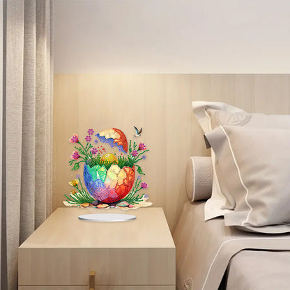 Acrylic Easter Egg Diamond Painting Tabletop Ornament Kit for Home Office Decor