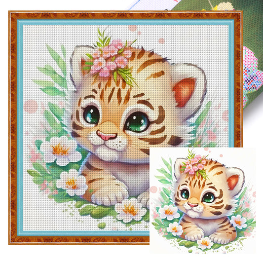 Zodiac Sign - Tiger - 11CT Stamped Cross Stitch 40*40CM