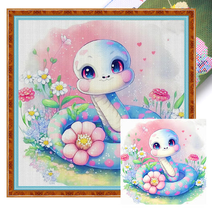 Zodiac Sign-Snake - 11CT Stamped Cross Stitch 40*40CM