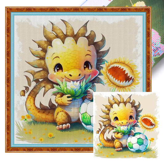 World Cup Zodiac-May Dragon - 18CT Stamped Cross Stitch 25*25CM