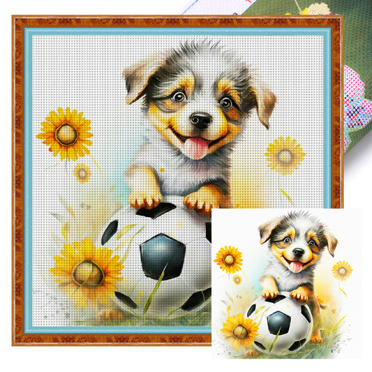 World Cup Zodiac-November Dog - 18CT Stamped Cross Stitch 25*25CM